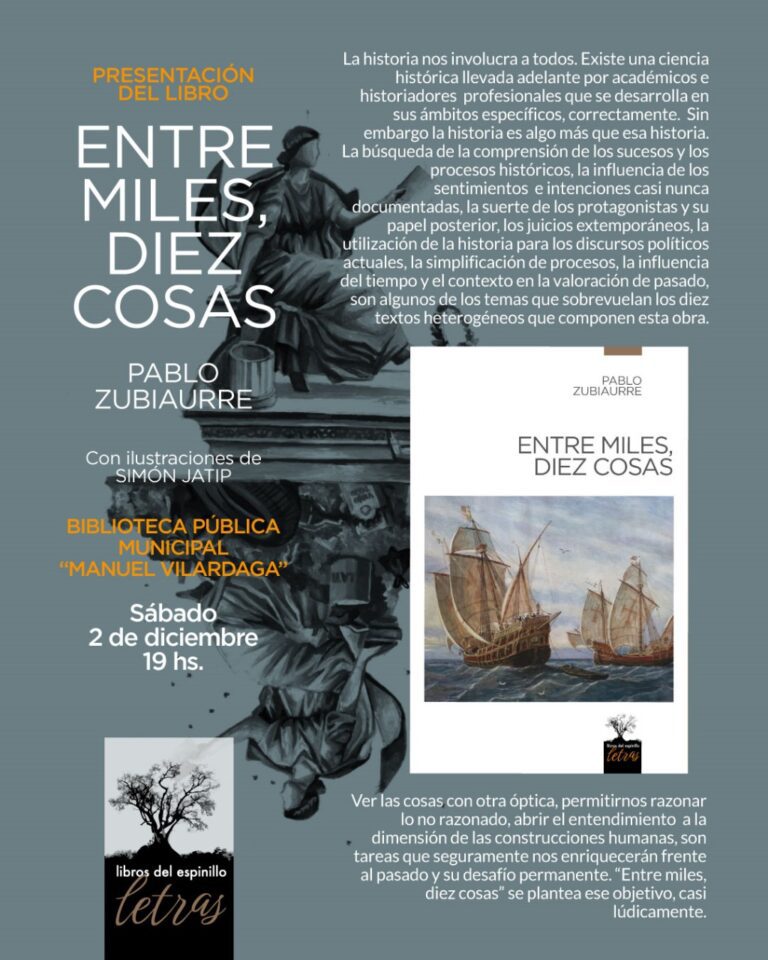 Mañana en la Biblio: Pablo Zubiaurre presenta su libro » Entre miles, diez cosas»