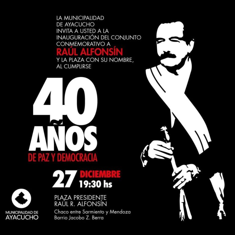 Esta tarde. Inauguran el conjunto conmemorativo a Raúl Ricardo Alfonsín