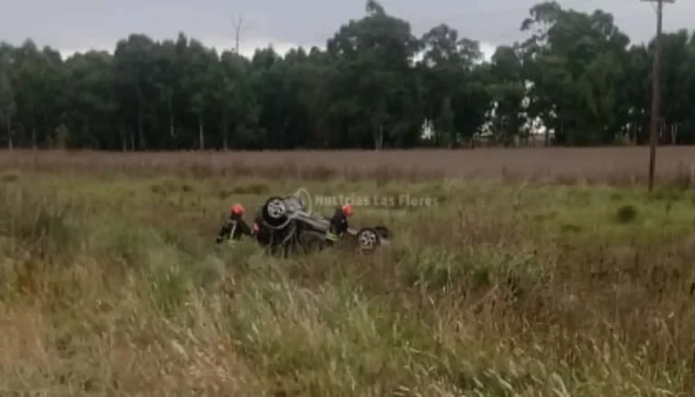Despiste y vuelco en ruta 30, dirección Rauch