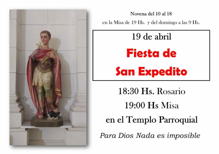 Novena a San Expedito: Noticias parroquiales