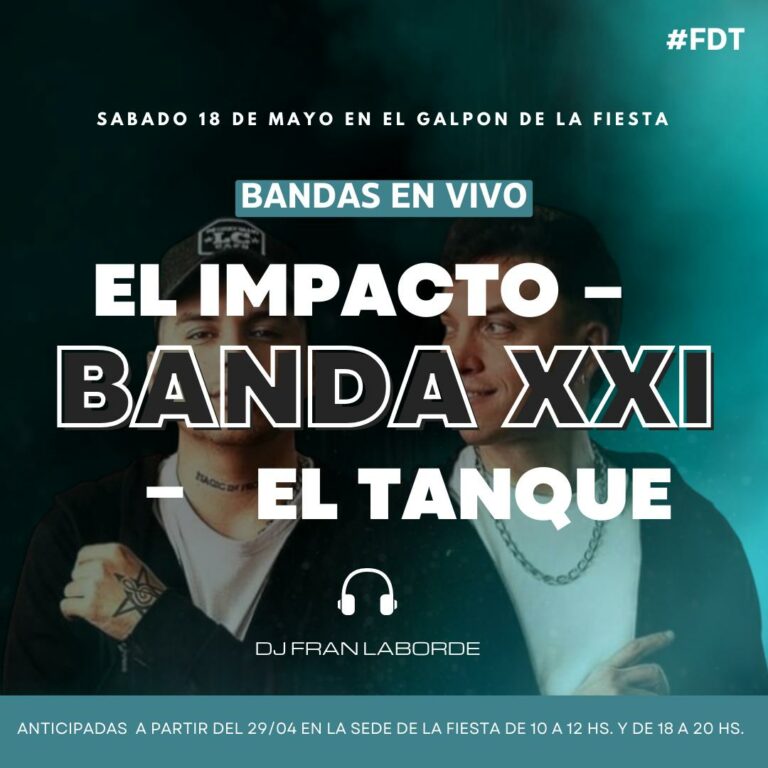 El sábado habrá bandas en vivo en el Galpón de la Fiesta