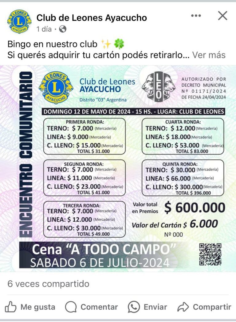 12 de mayo: Leones realiza un Encuentro Comunitario