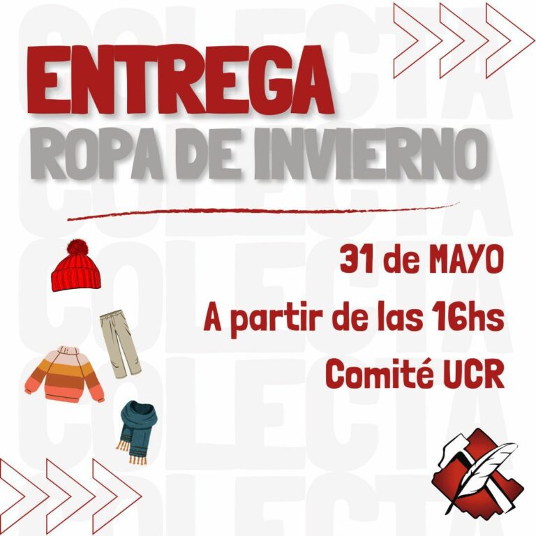 Entrega de ropa de invierno por parte de la UCR