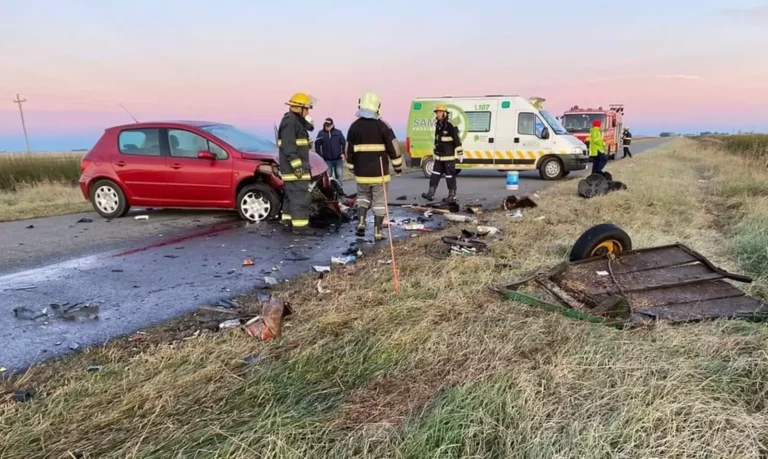 Las Armas- Madariaga: Fuerte accidente entre un auto y un tractor en la ruta 74