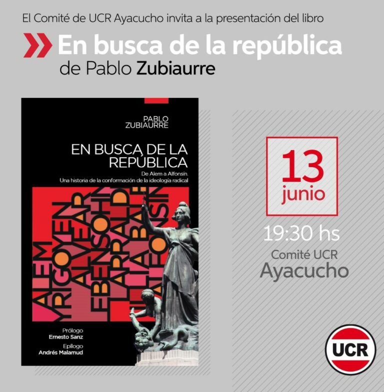En el comité radical Pablo Zubiaurre presenta su libro: En busca de la República