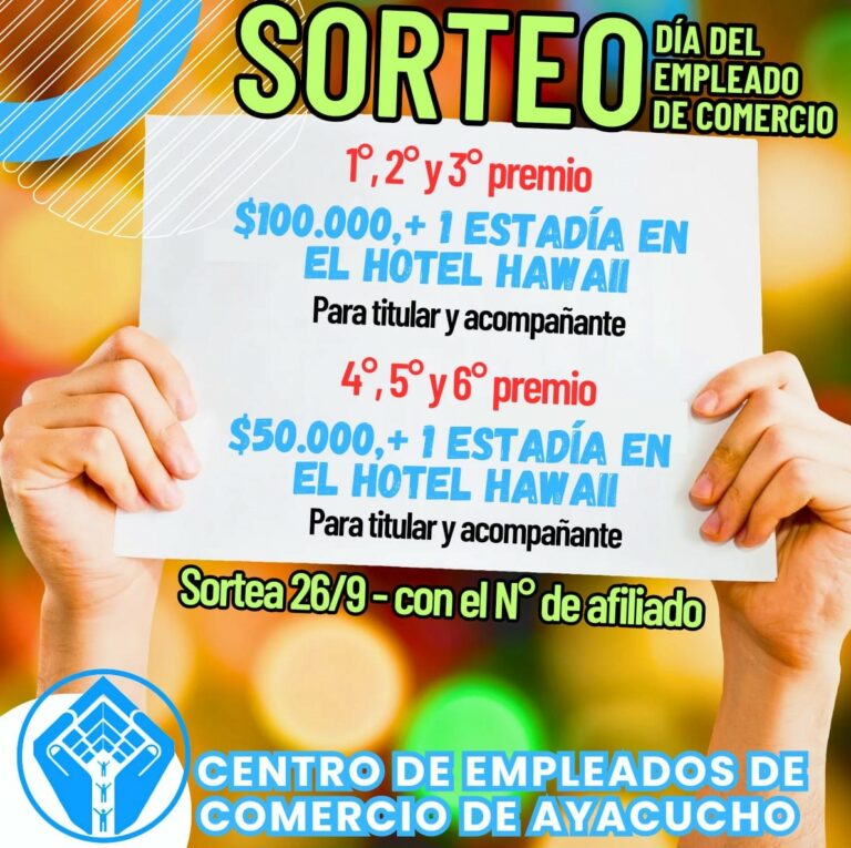 Se realizan sorteos para afiliados por el Dia del Empleado de Comercio