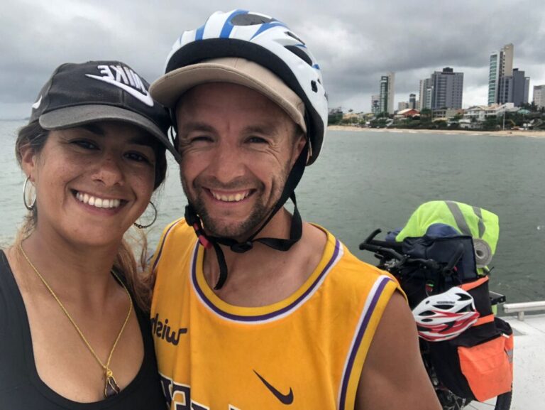 Jeremías y Stefania llegaron a Campinas luego de recorrer casi 2900 kilómetros en bicicleta