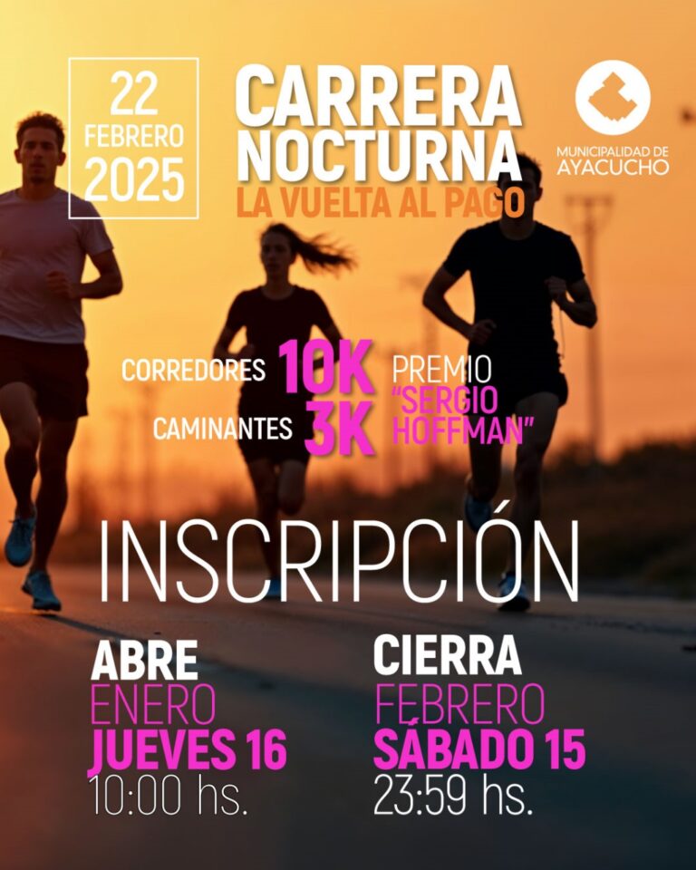 Inscripción carrera nocturna ❞𝗟𝗔 𝗩𝗨𝗘𝗟𝗧𝗔 𝗔𝗟 𝗣𝗔𝗚𝗢❞