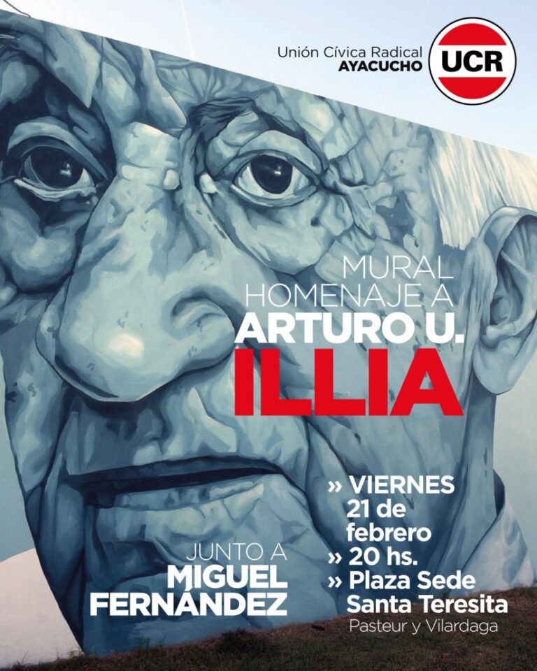 UCR: Inauguran el mural del Dr Arturo Illia en la sala Santa Teresita y posterior cena