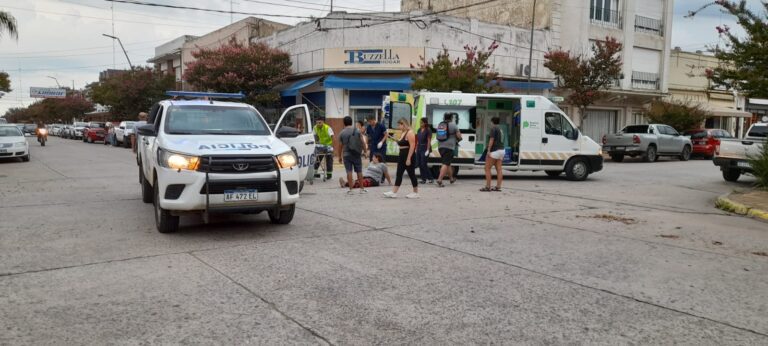 Irigoyen y 25 de Mayo: Accidente de motos en pleno centro