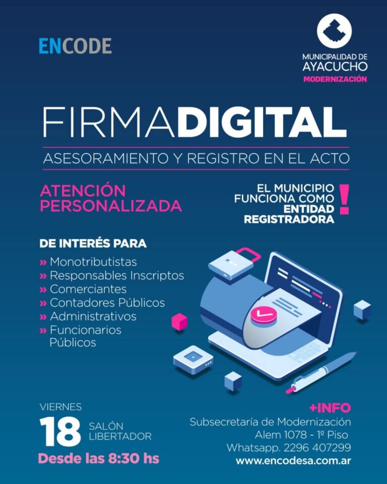 Firma digital- Asesoramiento y registro en el acto