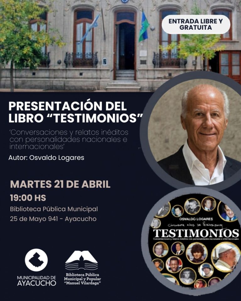 Hoy en la Biblio: Osvaldo Logares presenta » Testimonios»
