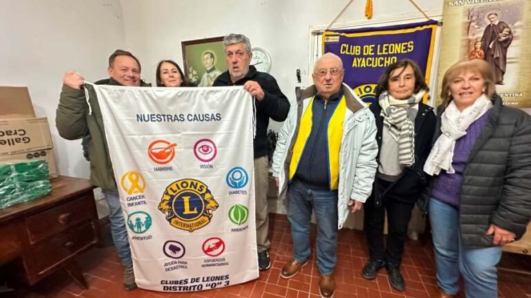 El Club de Leones realizó una nueva donación de alimentos a Vicentinos